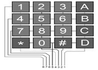 কালো Arduino 4x4 ম্যাট্রিক্স কীবোর্ড মডিউল 16 বোতাম ডিজাইন, 6.8 * 6.6 * 1.0 সেমি আকার