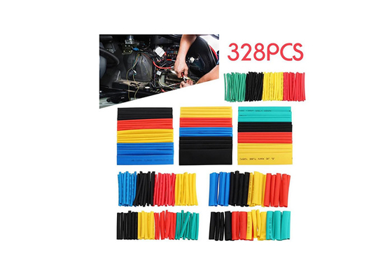 328pcs Polyolefin সঙ্কুচিত টিউব মোড়ানো তারের তারের বৈদ্যুতিক নিরোধক তাপ সঙ্কুচিত টিউব